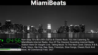 miamibeats - Non-Stop 70's 80's 90's Dance & Classic Rock. You Are Listening To MiamiBeats Internet Radio. One Of The Clearest Sounding Internet Radio Station Here On Vaughn Live. Taking Music To The Next Level. Dance, R & B, Funk, Disco, Hip Hop, Rap, Bass, Freestyle, Slow Songs, Classic Rock And More. All Commercial Free. 24/7